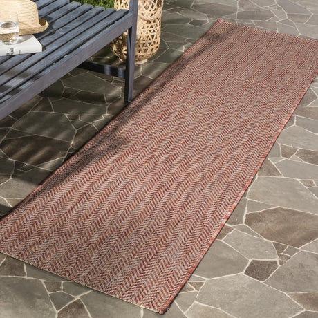 Safavieh Courtyard 2'-3" x 10'-0" Rug in Red / Beige