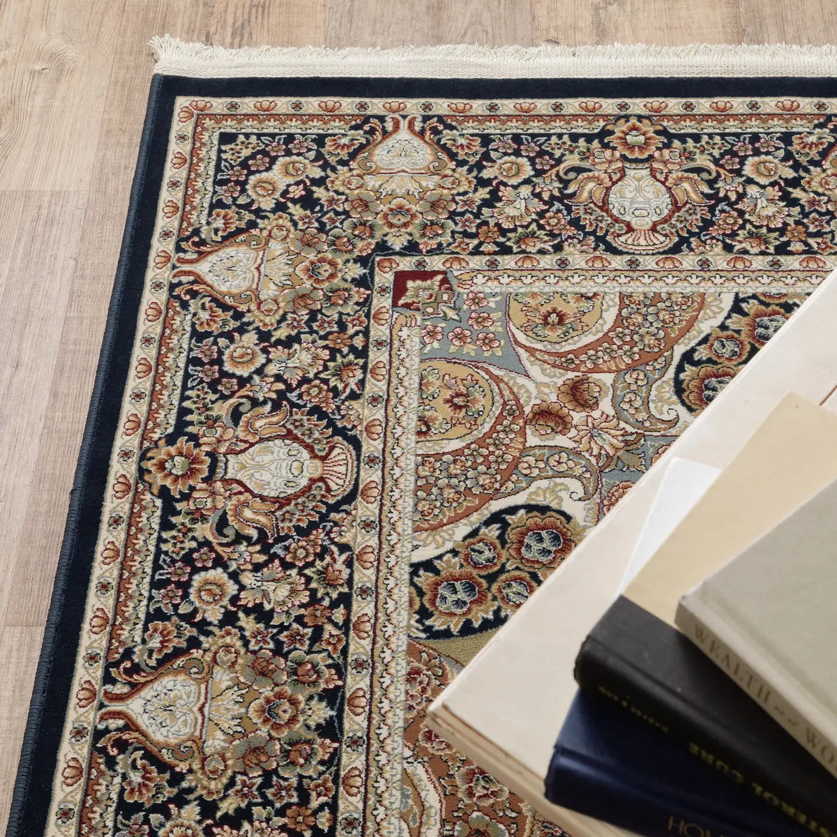Oriental Weavers Sphinx Masterpiece 1802B Navy/ Multi Rugs - corner detail