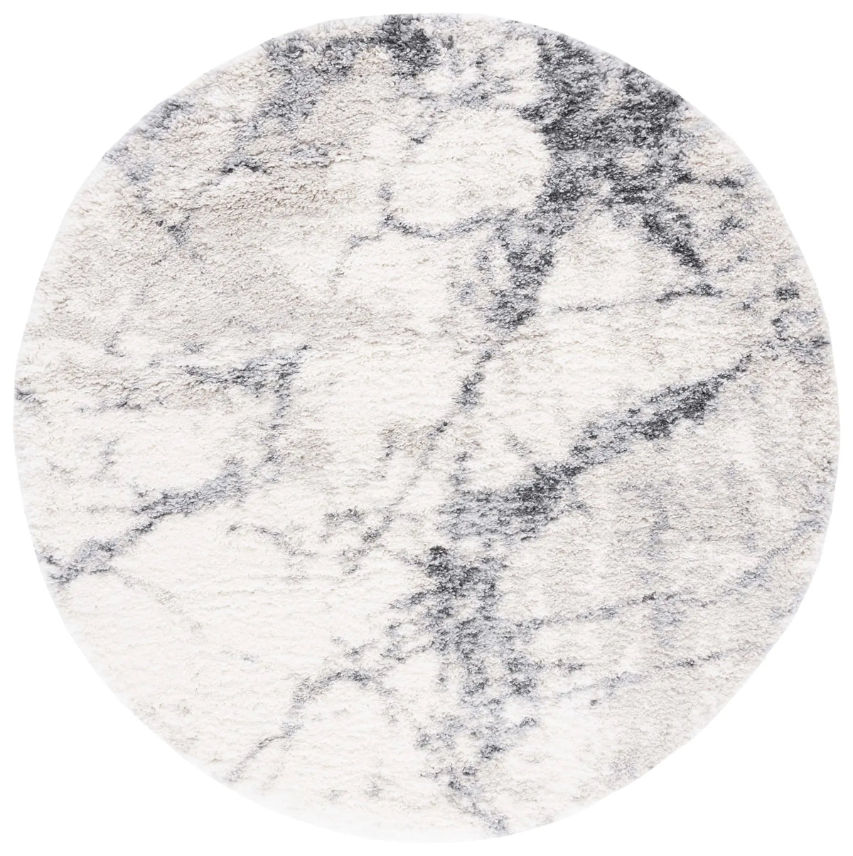 Safavieh Fontana Shag  800 6'-7" x 6'-7" Rug in Ivory / Grey