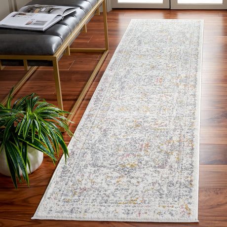 Safavieh Layla 2'-2" x 9'-0" Rug in Ivory Grey / Pink