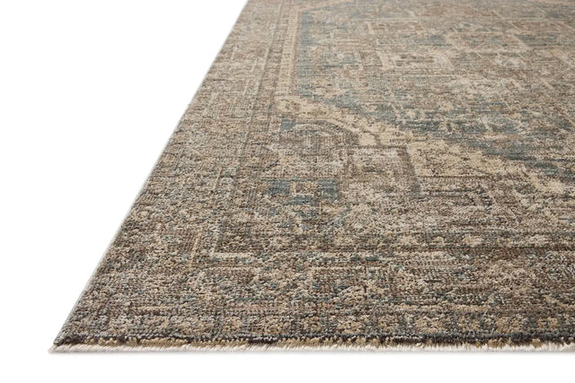 Loloi Priscilla PRL-04 Blue / Bark Rug - rug corner