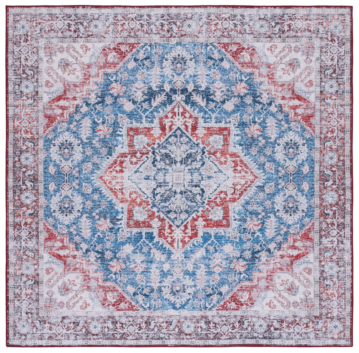 Safavieh Tucson 6'-0" x 6'-0" Rug in Blue / Red