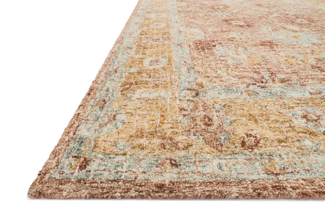 Loloi Julian Ji-04 Terracotta / Gold Rugs - rug corner