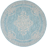 Safavieh Courtyard 6'-7" x 6'-7" Rug in Aqua / Grey