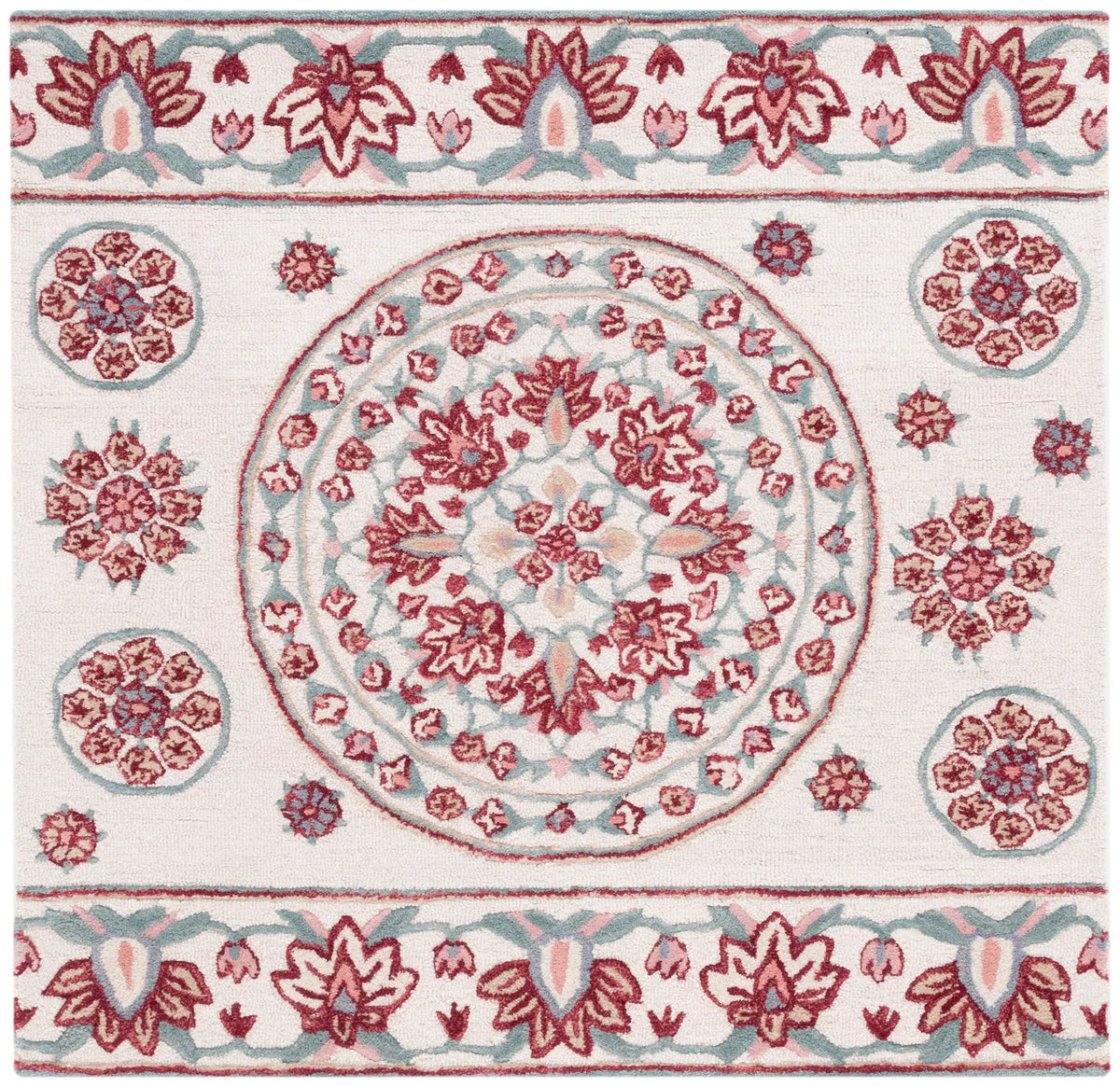 Safavieh Bellagio 5'-0" x 5'-0" Rug in Ivory / Red