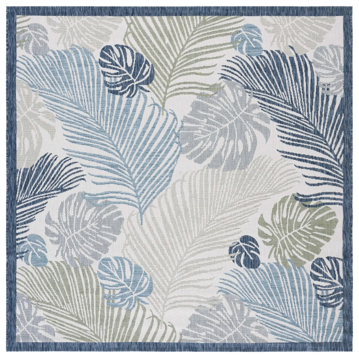 Safavieh Courtyard 6'-7" x 6'-7" Rug in Beige / Green Blue