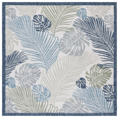 Safavieh Courtyard 6'-7" x 6'-7" Rug in Beige / Green Blue
