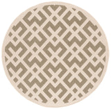 Safavieh Courtyard 5'-3" x 5'-3" Rug in Green / Bone