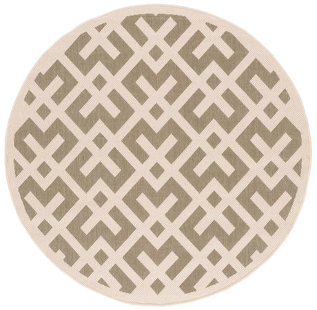 Safavieh Courtyard 5'-3" x 5'-3" Rug in Green / Bone