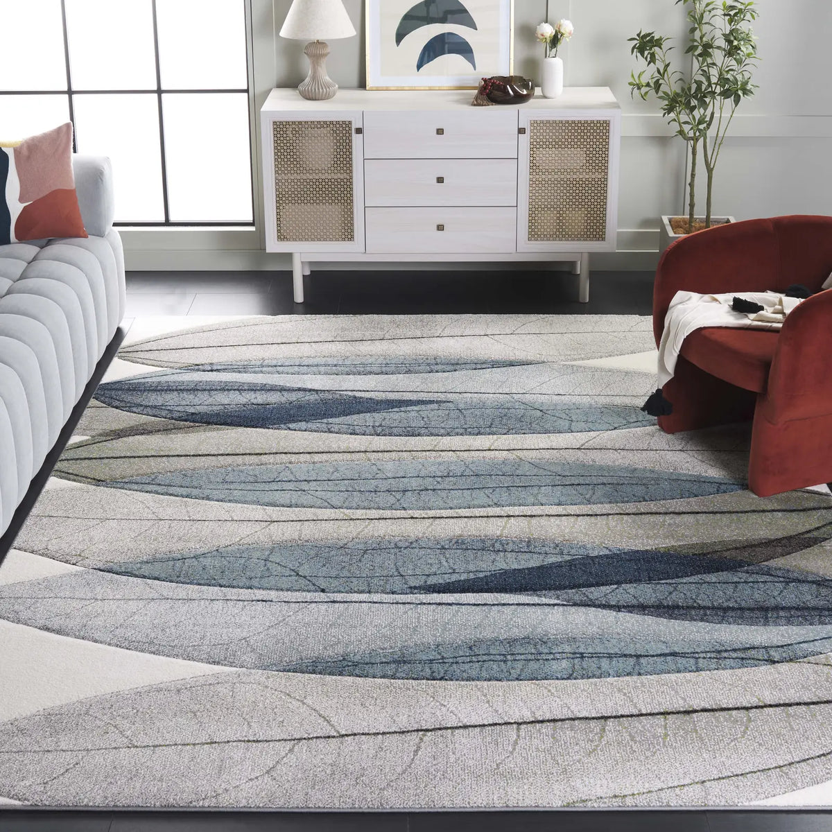 Safavieh Hollywood 10'-6" x 14'-0" Rug in Ivory / Blue Green
