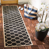 Safavieh Courtyard 2'-3" x 12'-0" Rug in Black / Beige