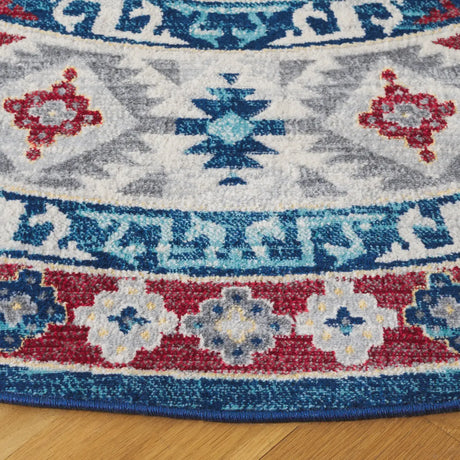 Safavieh Kazak 100 6'-7" x 6'-7" Rug in Navy / Red