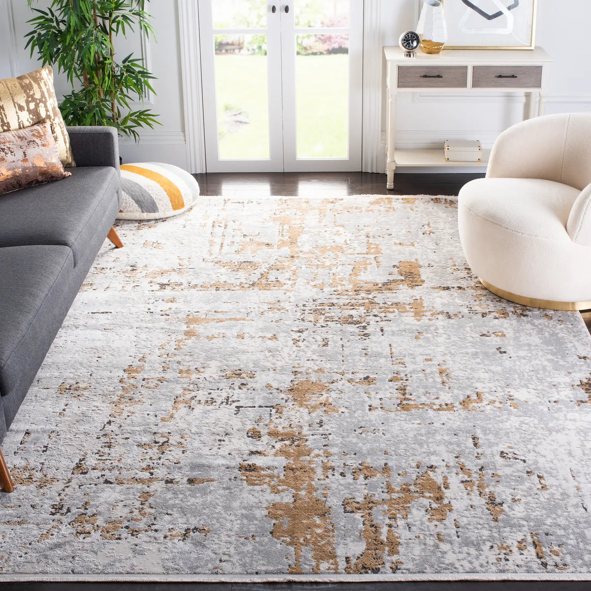 Safavieh Shivan 10'-0" x 14'-0" Rug in Grey / Gold