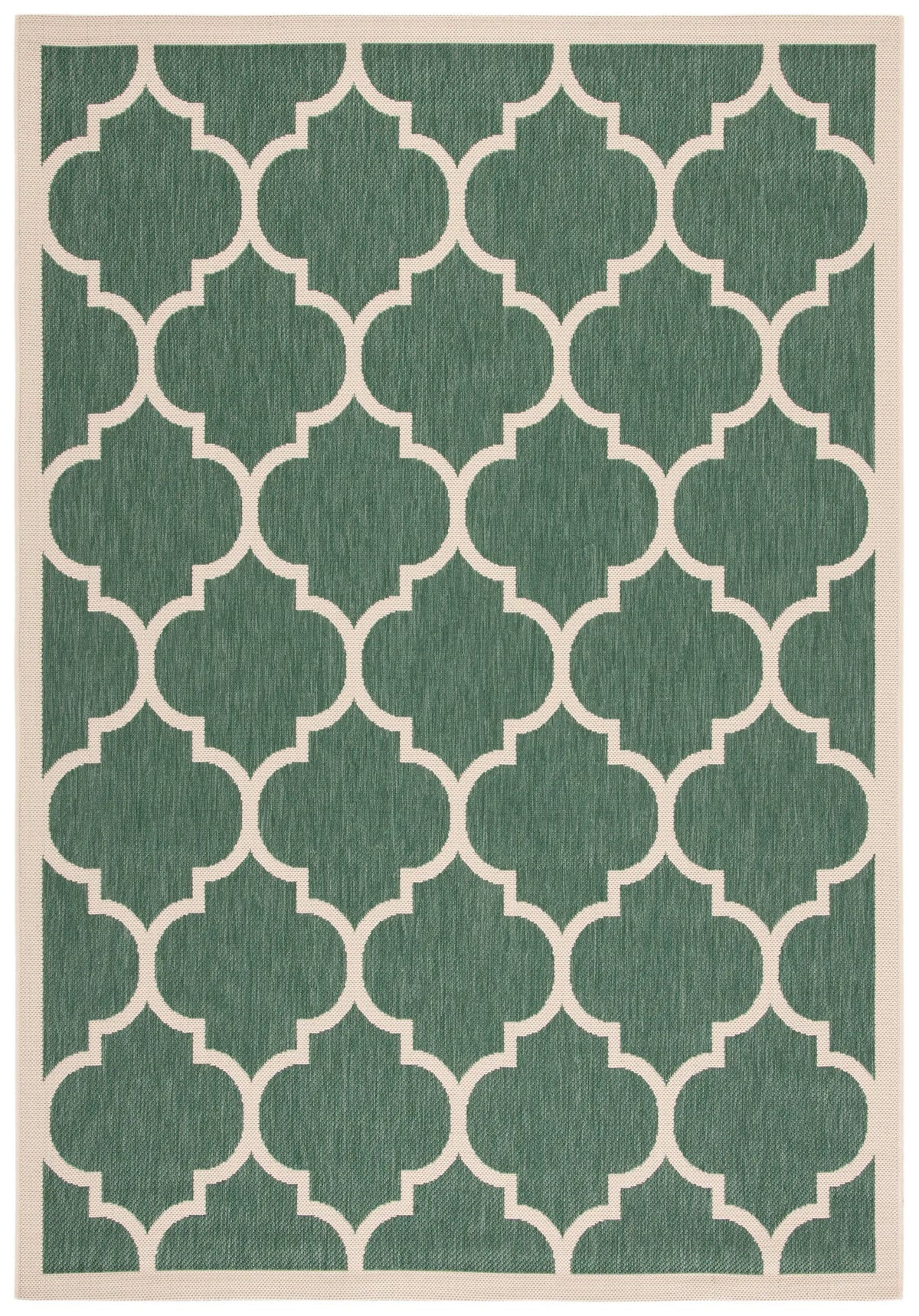 Safavieh Courtyard 4'-0" x 5'-7" Rug in Dark Green / Beige