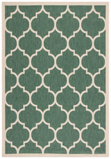Safavieh Courtyard 4'-0" x 5'-7" Rug in Dark Green / Beige