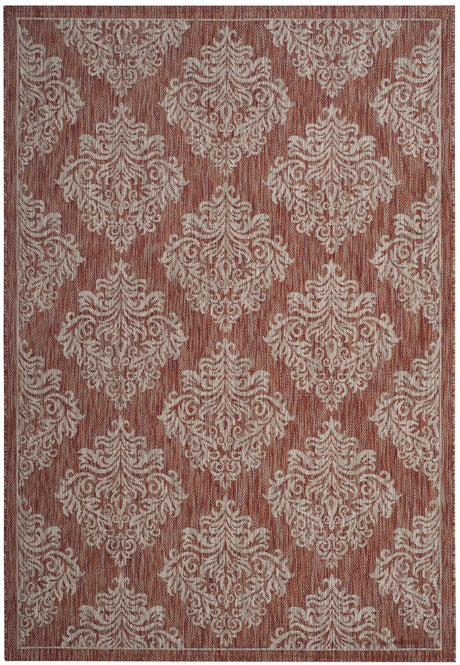 Safavieh Courtyard 5'-3" x 7'-7" Rug in Rust / Grey