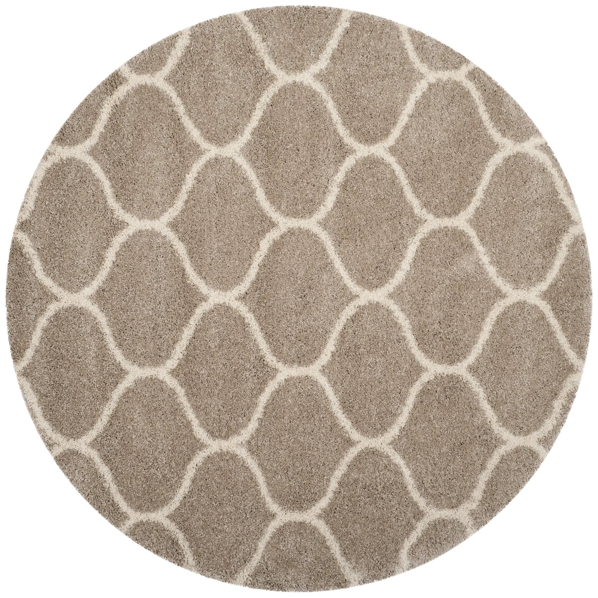 Safavieh Hudson Shag 7'-0" x 7'-0" Rug in Beige / Ivory