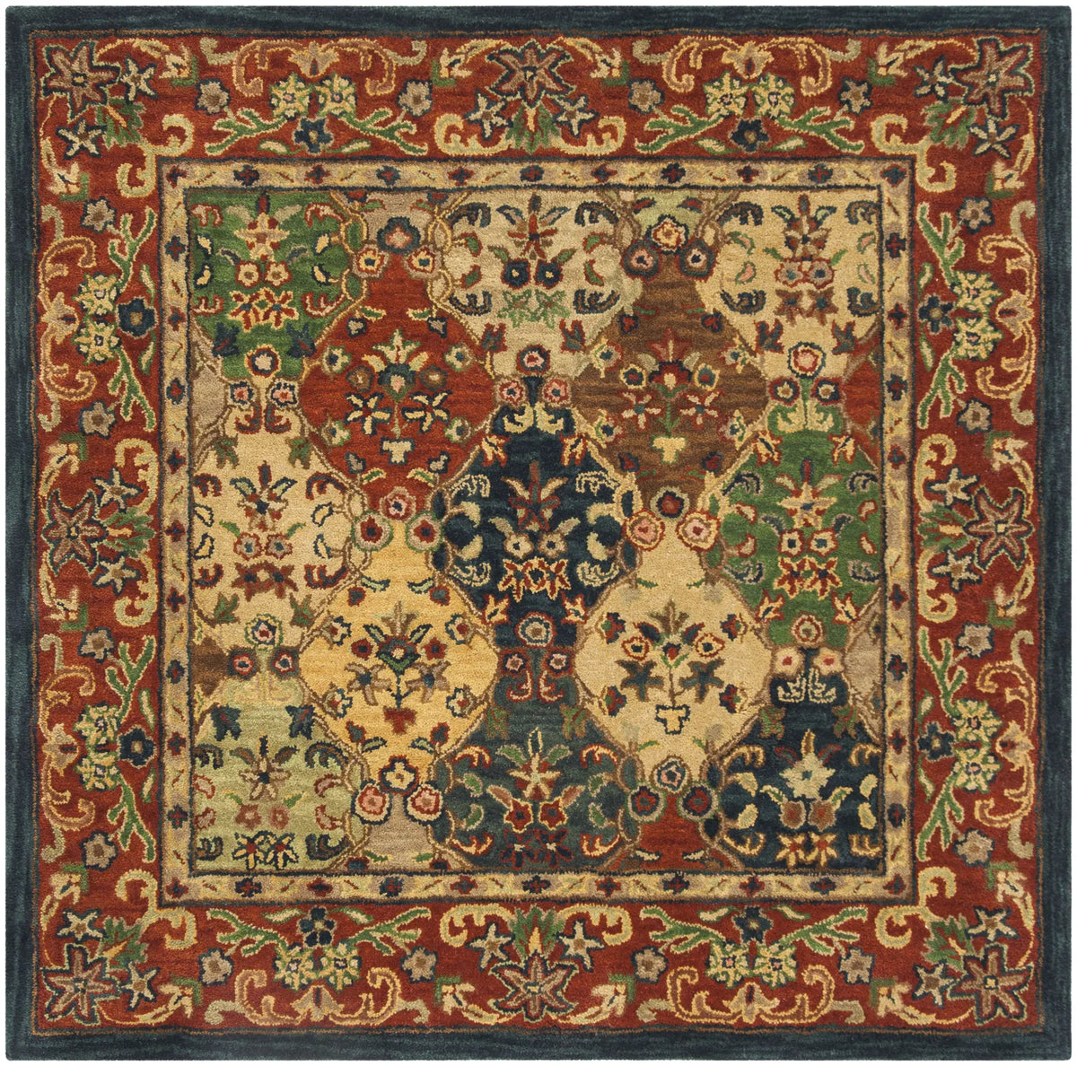 Safavieh Heritage 6'-0" x 6'-0" Rug in Beige / Burgundy