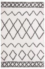 Safavieh Equinox Shag 4'-0" x 6'-0" Rug in Cream / Grey