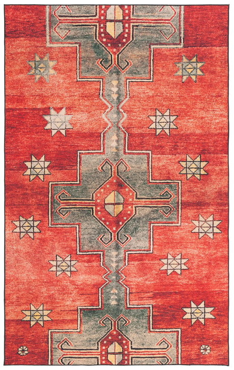 Safavieh Tucson 4'-0" x 6'-0" Rug in Rust / Green