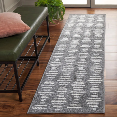 Safavieh Tulum 2'-0" x 8'-0" Rug in Dark Grey / Ivory