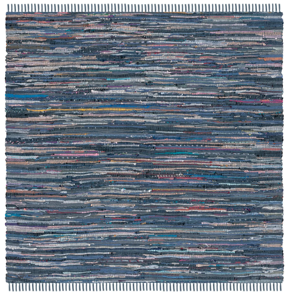 Safavieh Rag Rug 6'-0" x 6'-0" Rug in Ink / Multi