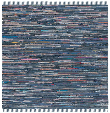 Safavieh Rag Rug 6'-0" x 6'-0" Rug in Ink / Multi
