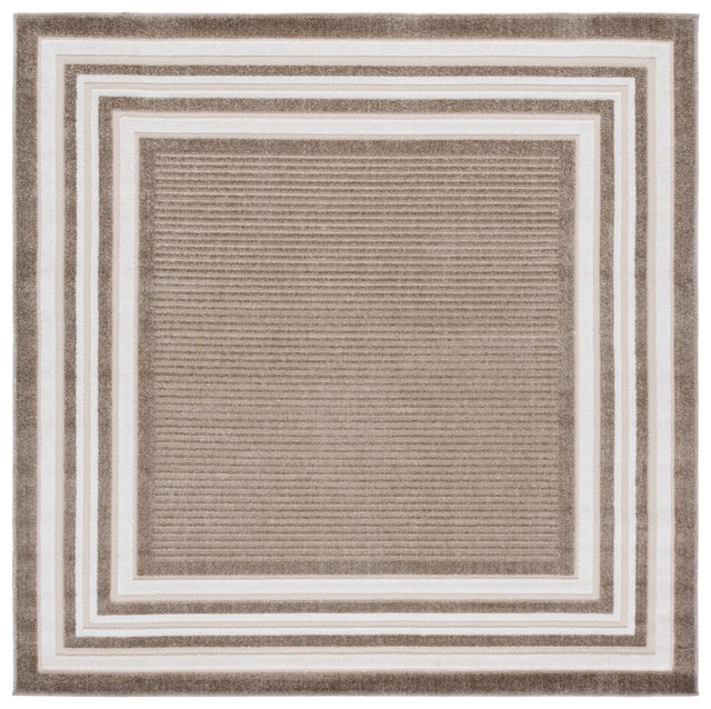 Safavieh Cabana 6'-7" x 6'-7" Rug in Dark Beig / Ivory