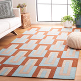 Safavieh Genre 4'-0" x 6'-0" Rug in Light Blue / Rust