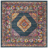 Safavieh Madison 6'-7" x 6'-7" Rug in Blue / Fuchsia