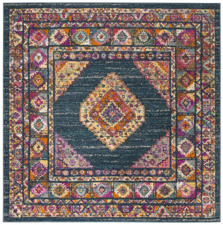 Safavieh Madison 6'-7" x 6'-7" Rug in Blue / Fuchsia