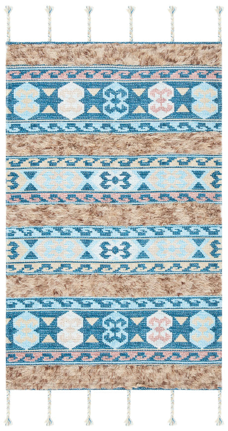 Safavieh Saffron 3'-0" x 5'-0" Rug in Blue / Taupe