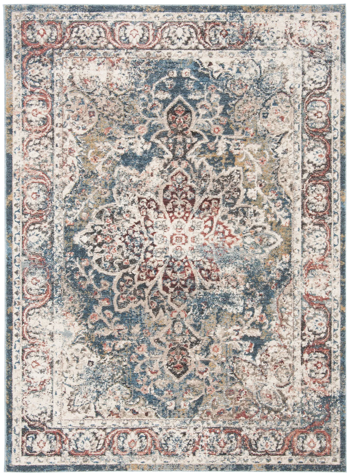 Safavieh Carlyle 200 5'-3" x 7'-6" Rug in Turquoise / Ivory