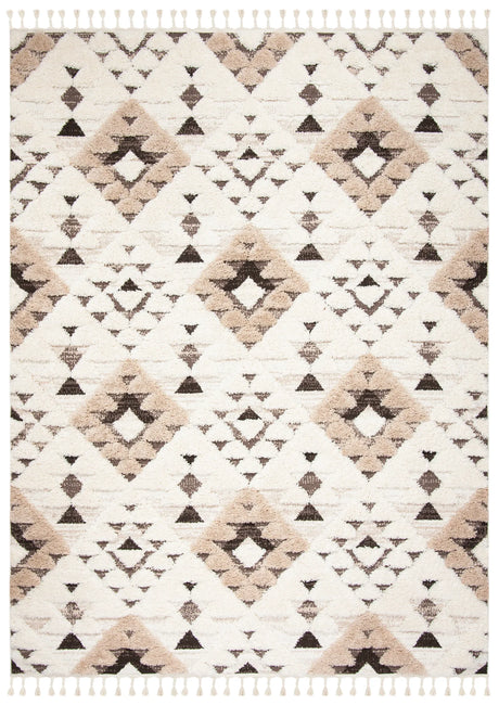 Safavieh Moroccan Tassel Shag 10'-0" x 14'-0" Rug in Ivory / Brown