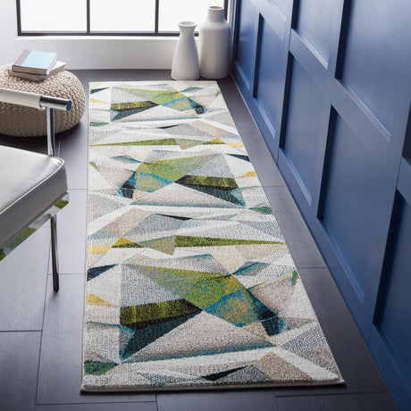 Safavieh Porcello 2'-3" x 8'-0" Rug in Ivory / Green