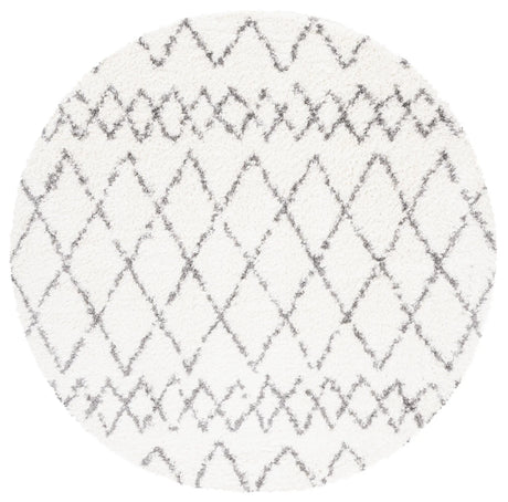 Safavieh Berber Shag 5'-1" x 5'-1" Rug in Cream / Light Grey