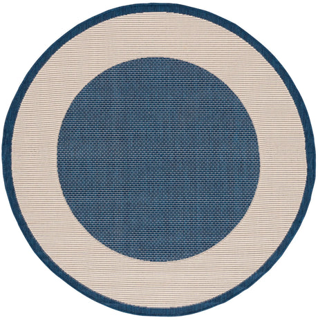 Safavieh Courtyard 5'-3" x 5'-3" Rug in Navy / Beige