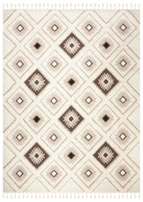 Safavieh Moroccan Tassel Shag 10'-0" x 14'-0" Rug in Ivory / Brown