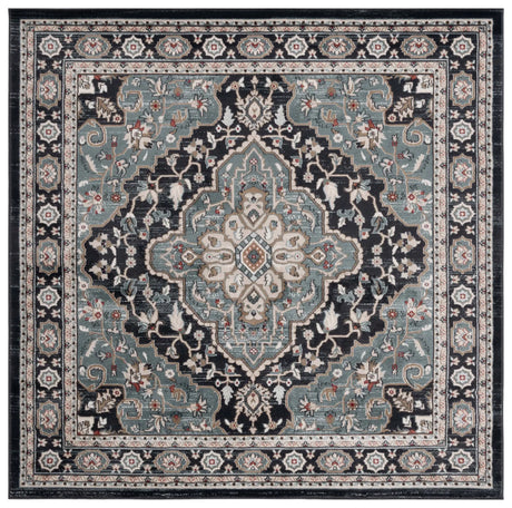 Safavieh Lyndhurst 7'-0" x 7'-0" Rug in Anthracite / Teal
