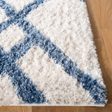 Safavieh Berber Shag 200 4'-0" x 6'-0" Rug in Ivory / Blue