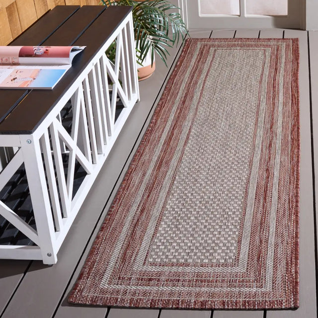 Safavieh Courtyard 2'-3" x 8'-0" Rug in Grey / Red