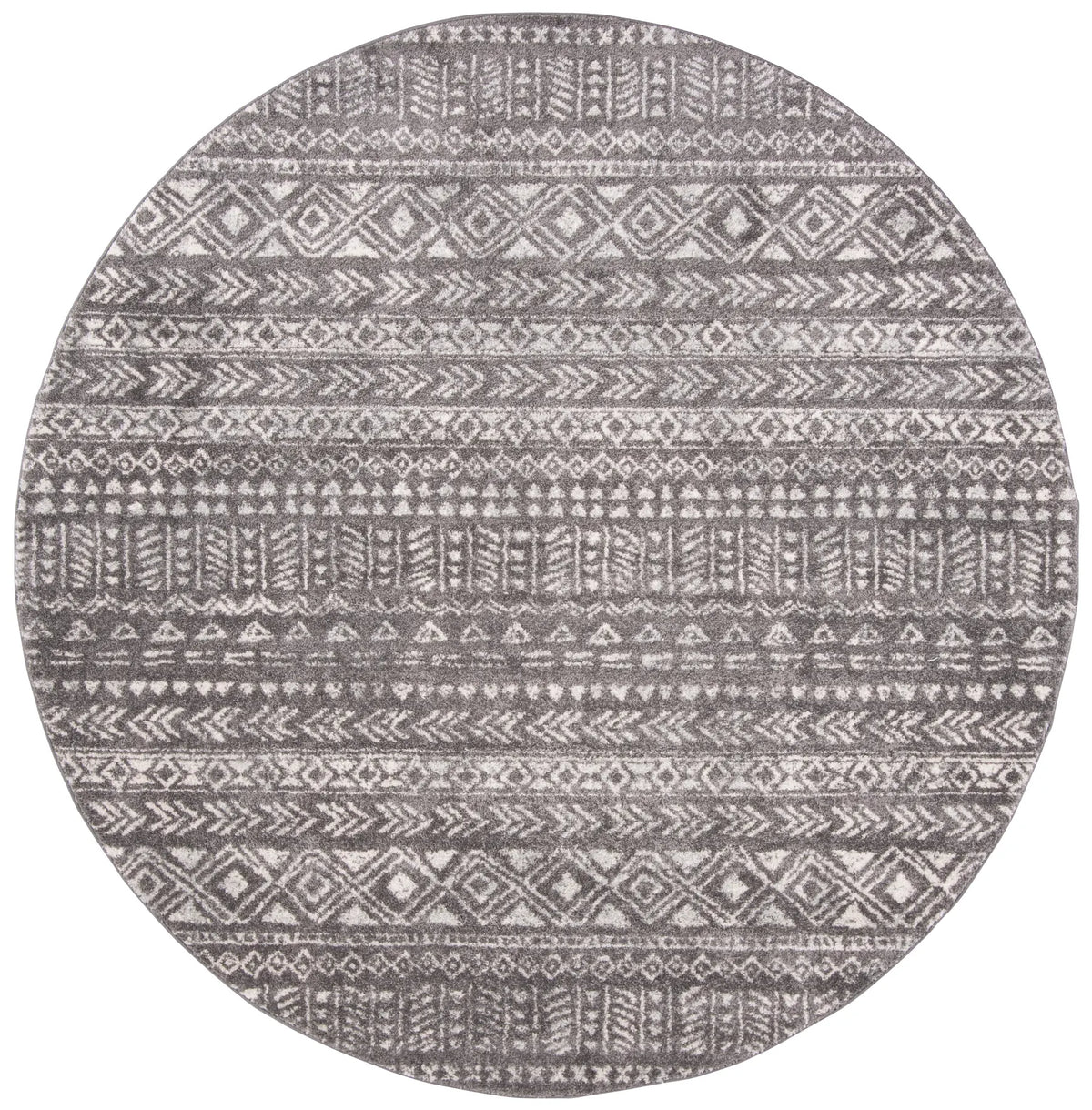 Safavieh Tulum 5'-0" x 5'-0" Rug in Dark Grey / Ivory