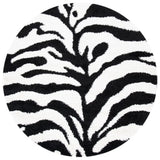 Safavieh Florida Shag 5'-0" x 5'-0" Rug in Ivory / Black