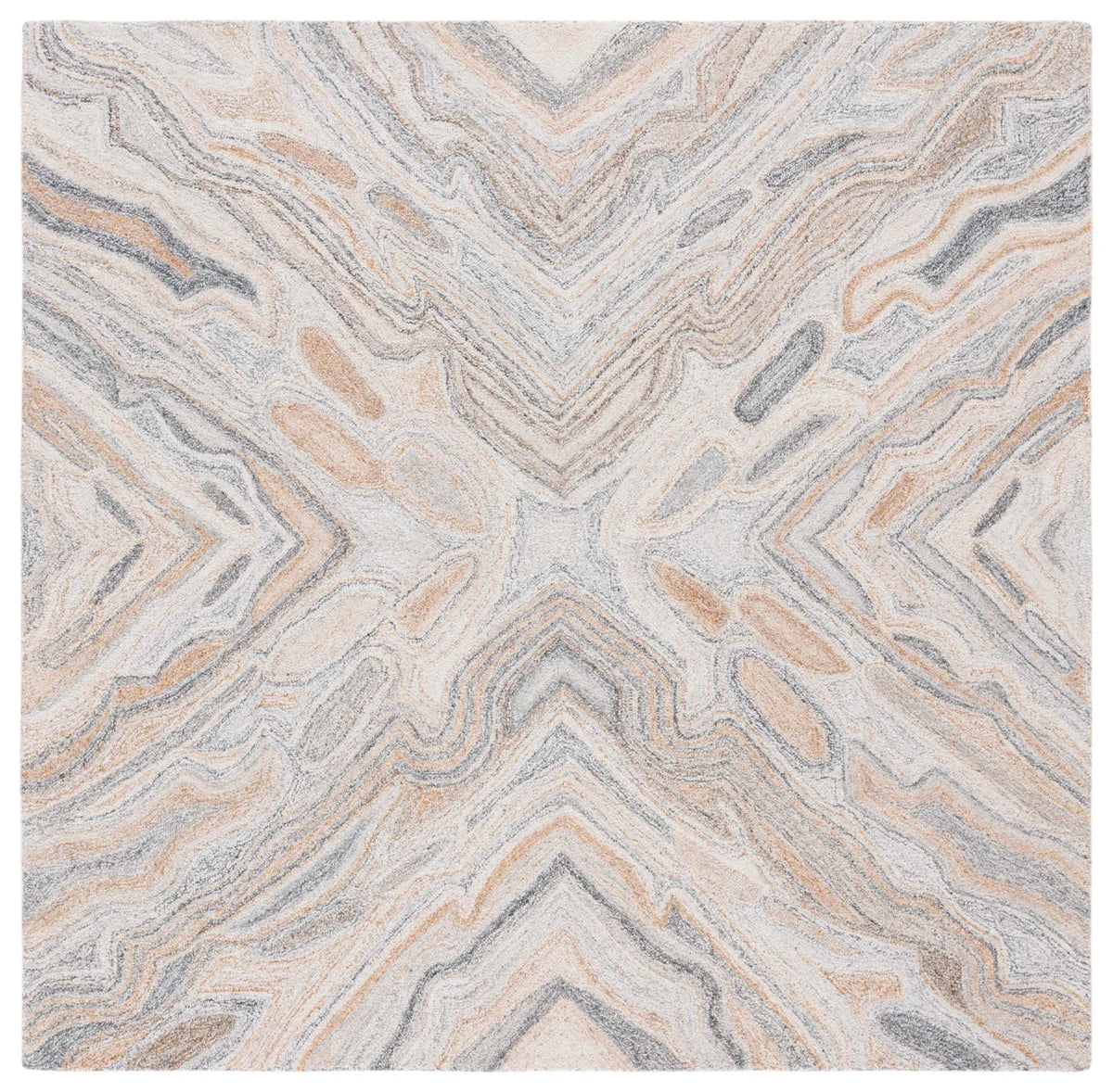 Safavieh Abstract 6'-0" x 6'-0" Rug in Grey / Rust