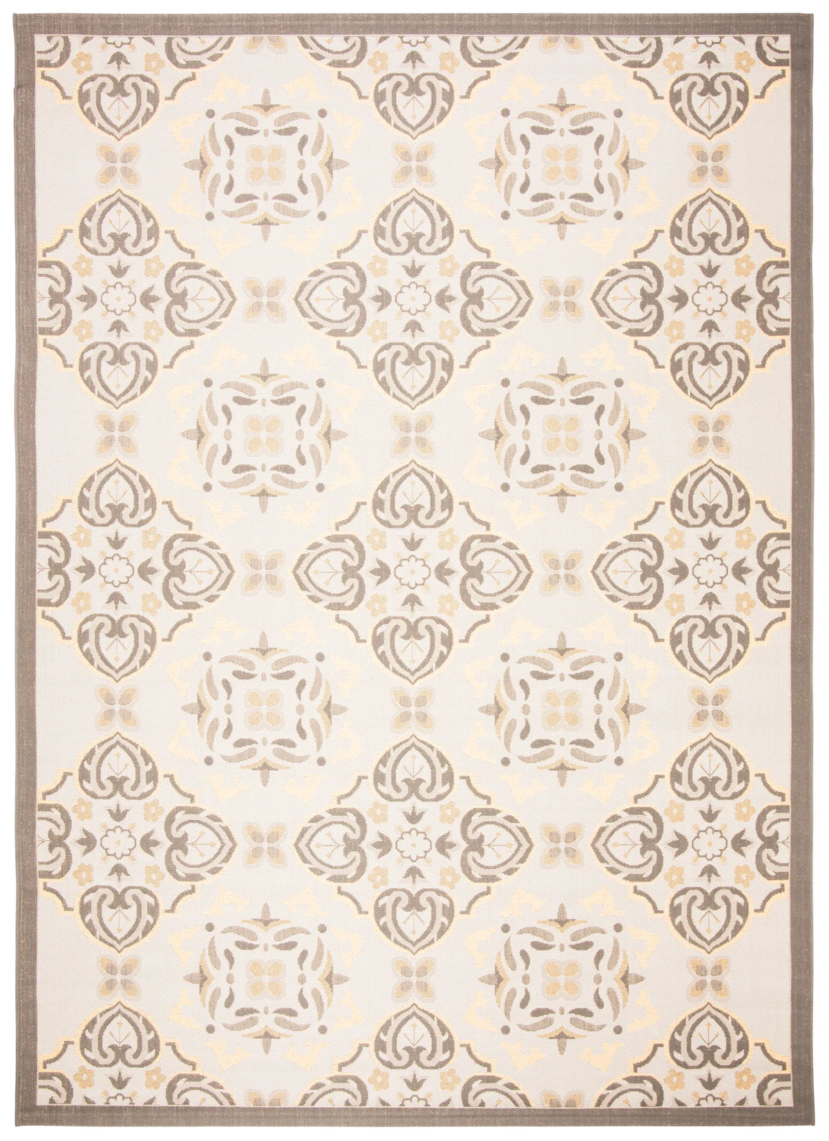 Safavieh Courtyard 6'-7" x 9'-6" Rug in Anthracite / Light Grey