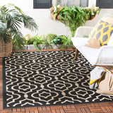 Safavieh Courtyard 4'-0" x 5'-7" Rug in Black / Beige