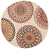 Safavieh Veranda 5'-3" x 5'-3" Rug in Creme / Red