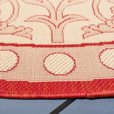 Safavieh Courtyard 6'-7" x 6'-7" Rug in Natural / Red
