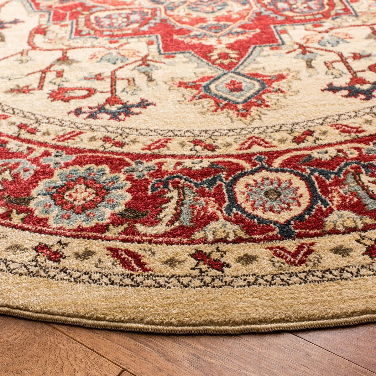 Safavieh Mahal 6'-7" x 6'-7" Rug in Creme / Red