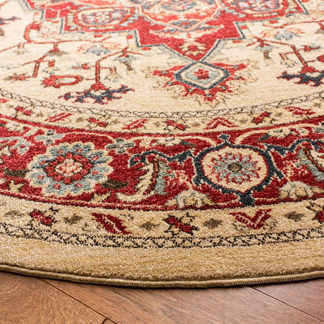 Safavieh Mahal 6'-7" x 6'-7" Rug in Creme / Red